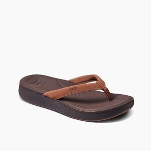 Reef Cushion Cloud Platform Flip Flops Brown Espresso Women’s 9